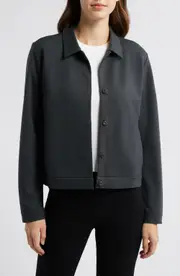 Eileen Fisher Classic Collar Jacket in Graphite at Nordstrom, Size Medium