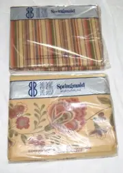 Bill Blass Springmaid Non-Iron Percale Gwyneth Queen Fitted & Flat Sheet