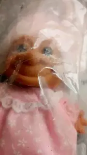 New Russ Troll 5" Nightgown Light Pink Hair Brown Eyes Unopened Package Cute