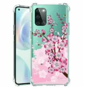 (Cherry and Bees)ShockProof TPU phone case cover(Clear)for Oneplus Nord N10 5G