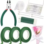 Floral Tape and Wire, Florist Tape and Flower Wire Arrangement Kit with White Ri