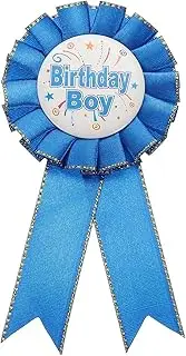 uxcell Birthday Ribbon Pin, 5.9 x 2.8 Award Ribbon Fabric Birthday Boy Pin for Party Adults Women Party Decorations Celebration Accessory Gift, Light Blue