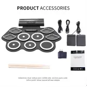 KONIX Electronic Drum Set Roll Up Practice Pad Midi Kit with 2 Speaker Pedals