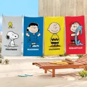 Personalized Peanuts Beach Towel, Snoopy and Friends, 8 Characters, 2 Sizes