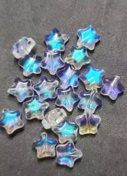 20 Czech AB Star Beads Iridescent Bead Stars Craft Supplies