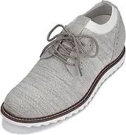 [CALTO] Men's Invisible Height Increasing Elevator Shoes - Cream Lightweight Lace-up Casual Derby - 3.2 Inches Taller - J1505 - Size 9 D(M) US