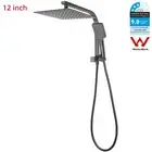 12'' Twin Shower Head Set 2 in 1 Gooseneck Shower Arm Set Square Gun Metal DIY