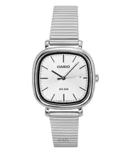 Casio Quartz LTP-B166D-7AV Ladies Watch Analog Stainless Steel Silver Dial Date Display 50M