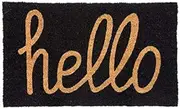 Coir Doormat Hello Black | PVC Backed Doormat | Welcome Mat | Entry Mat (45 cm x 75 cm)