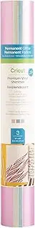 Cricut Shimmer Vinyl Sheets, 12” x 24” (3), Adhesive Decal Roll - Cotton Candy Sampler - Pink, Silver, Light Blue