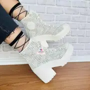 ⭐Converse Chuck 70 De Luxe Platform Heel Sz 9 Women's Shoes Boots Beige A07535C⭐