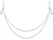 [Niaspi] Pearl Dangle Fake Nipple Rings Body Chain for Women Double Layer Silver Chain Bra Chest Chains with Nipple Noose Non Piercing Nipple Chains Sexy Body Jewelry, Large, Rhinestone, No Gemstone