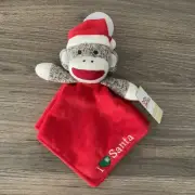 Baby Starters Sock Monkey Lovey Security Blanket Rattle Plush I Love Santa New