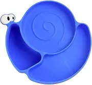 EXAOMBLE Lovely Cartoon Snail Silicone Bowl Food Grade Compartment Dinner Plate for Deep Sides for Self Feeding High Temperature Resistant Safe and Odorless for Food