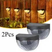 2Pcs Warm White Solar LED Lights Deck Light Garden Stair Fence Waterproof Lights