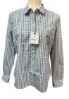 UNTUCKIT Womens Crispo Gingham Checkered Button Down Top~Size 4 ~Blue White NWT
