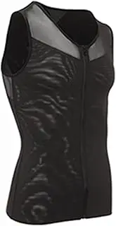 [WUJNANG] Without Trace Invisible Leotard Waist Chest Abdomen Beautiful Body Vest,Black-2X