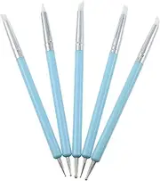 Nail Dotting Tool - Silicone Nail Tools - 5 Pieces Ceramic Pens - Silicone Clay Sculpting Tools - Pottery Polish & Decoration Products For Beginners, Home Users, Business Users