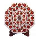 18" Marble side corner table top semi precious stones pietradura inlay