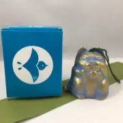 Japanese Wind Chime Cast Iron Gold/Blue Lucky Maneki Neko Cat 485-265 JAPAN MADE
