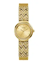 GUESS Women's Gold Treasure Crystal Watch