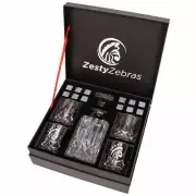 17 Piece Whiskey Decanter Set - Elegant Box - Lead Free - Large Crystal Glasses