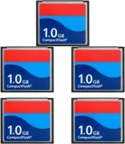 Five Pack 1GB Compact Flash Memory Card High Speed Digital Camera Card Industria