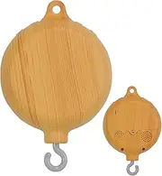 Babies Mobile Spinner - Wood Spinner, Soothing Crib, Musical Bell | Rotary Nursery Wind Bell with 35 Songs for Sleep Routine, Calming Imitation Woodgrain Crib Spinner Zinc Alloy POM Wood 14x8.2x3.4cm