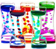 Liquid Motion Bubbler Timer Pack of 5 Colorful Hourglass Liquid Bubbler ADHD ...
