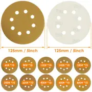 100Pcs Sanding Discs 5inch Aluminum Oxide Hook and Loop Sandpaper 8 Holes xippu