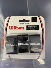 Wilson Ultra Wrap Tennis Racket Overgrip Wrap, Black 3 Pack.