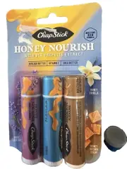 NEW 3pk ChapStick Lip Balm Honey Nourish, With Shea Butter Free Shipping
