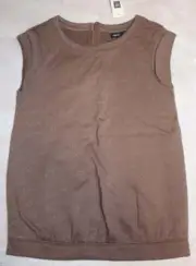 NWT Gap Kids French Muse Brown Glitter Sparkle Sweatshirt Vest Shirt Top M 8 Yrs