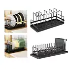 Dish Drying Rack Dish Storage Holder Multiuse Pot Lid Organizer and Holder