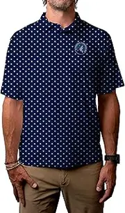 Blue 84 Men's NBA Officially Licensed Short Sleeve Performance Polo All Over Print Agile