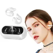 Wireless Headphones Wireless Earbuds Wireless Bluetooth Headphones Ear Clip Earphones Sports Earbuds With LED Power Display Charging Case -White