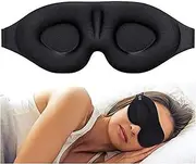 Eye Mask Eye Mask for Sleeping 3D Contoured Cup Blindfold Concave Molded Night Sleep Mask Block Out Light with Women Men Eye Mask for Sleeping (Size : Black)