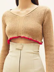 Jacquemus La Maille Santon Crop in Light Brown