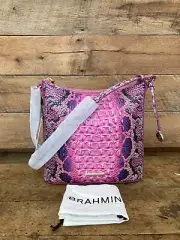Brahmin Katie Pink Cobra Ombre Melbourne Leather Crossbody---NWT