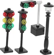 Vaguelly 4pcs Signal Light Sign Traffic Light Interactive Mini Signs Bus Shelter Micro Traffic Lights Educational Traffic Light for Early Education Abs Black