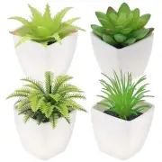 4 Pack Small Fake Plants Artificial Succulent Plants Assorted Fake Succulent C
