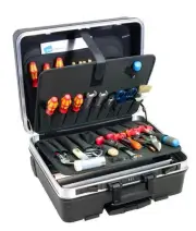 B&W International GO wheeled tool case with pocket boards, Black, 120.04/P