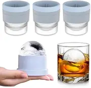 Returntrue Whiskey Ice Cube Tray – Set of 3 Reusable BPA-Free Sphere Ice Ball Molds, Perfect for Whiskey, Bourbon, Scotch, Cocktails, and Chilled Drinks, Ideal for Bars, Parties, and Home Use, Blue