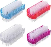 Nail Brush for Cleaning Fingernails,2 Sided Nail Scrubber Brush,Soft Plastic Bristles Finger Nail Brush to Clean Under Nails and Clean Hand,4 Pack