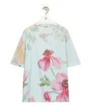 Loose fit T-shirt in cotton XS,M Light Blue/Multicolor