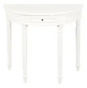 Turn Leg Half Round Sofa Table (White)