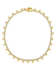 By Adina Eden Solid Dangling Discs Cuban Link Bracelet