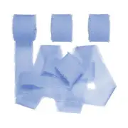 1" x 7Yd Chiffon Silk Ribbon, 3 Rolls Handmade Fringe Fabric for Gifts, Blue