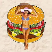 HALO AQUA Microfiber Round Burger Beach Towel Blanket for Swimming, Surfing, Bathing & Quick Dry