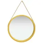 Elegant Gold Wall Mirror with Strap 60cm Modern Home Decor Accent